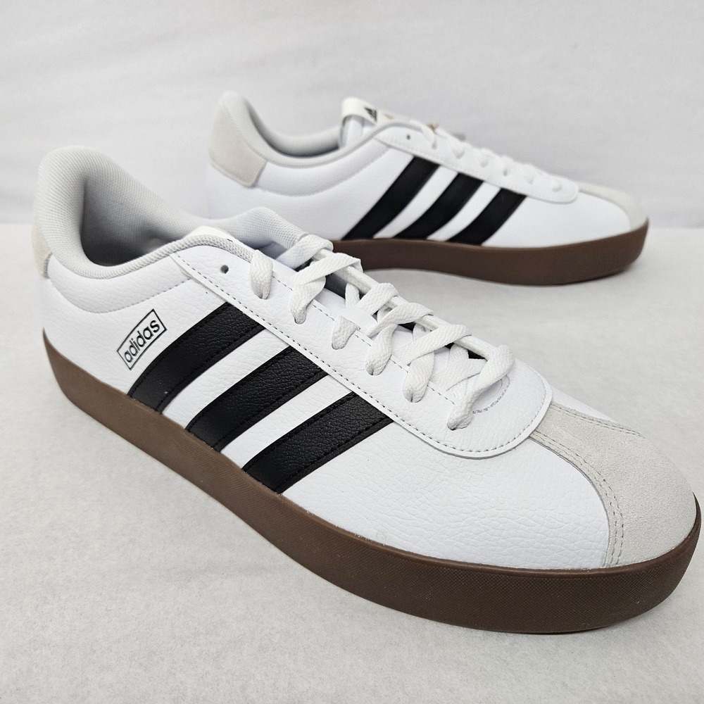 Adidas VL Court 3.0 Skateboarding Shoes ID6285 White Core Black Men's Size 10.5 - Picture 3 of 11